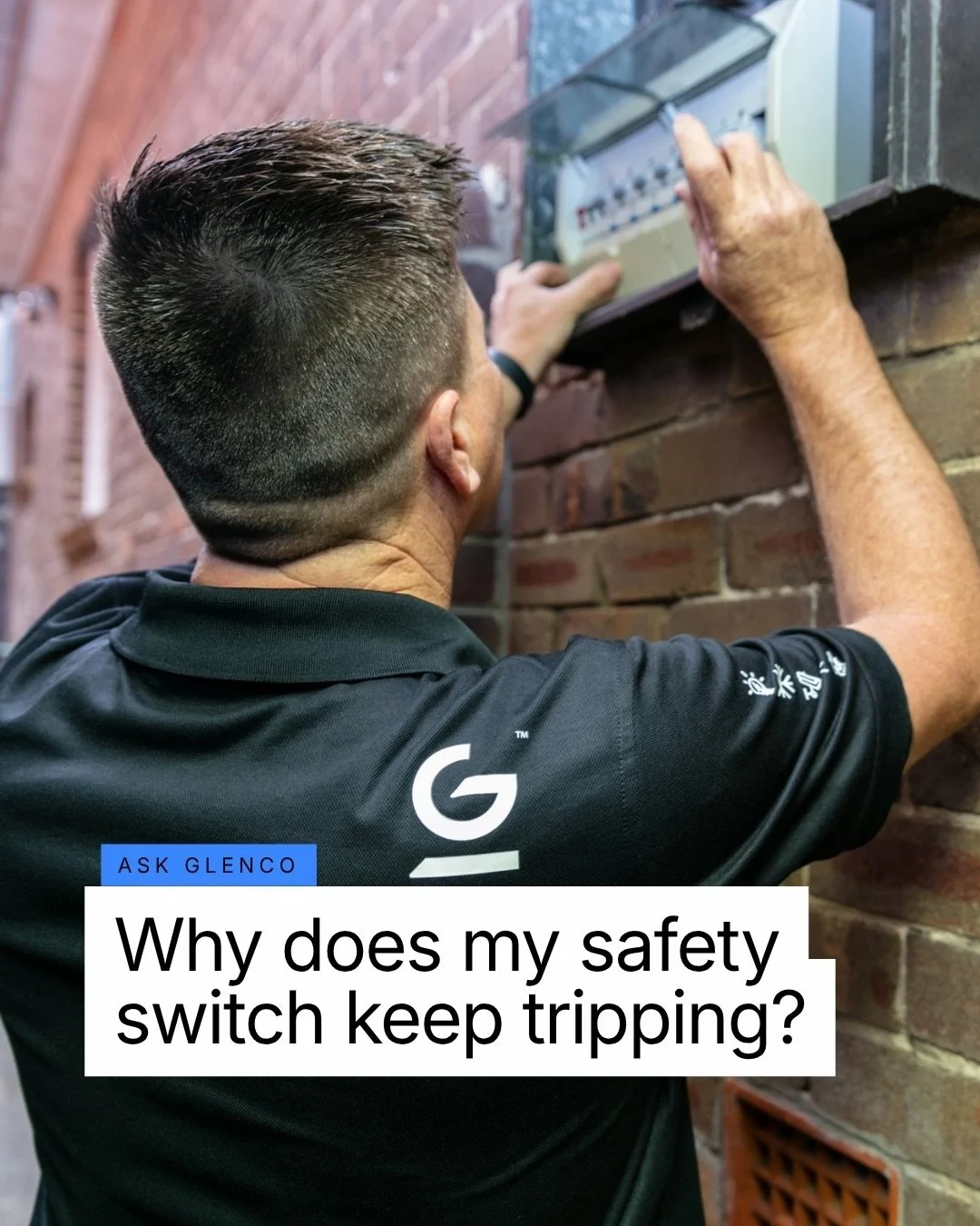 Safety switch keeps tripping? It&rsquo;s not being difficult, it&rsquo;s doing its job.

Swipe through the five most common causes, from faulty appliances to ageing wiring. 

Trips once? Reset it. Keeps tripping? Call Glenco&rsquo;s licensed electric