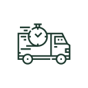 Delivery truck with a package symbol and a star above it