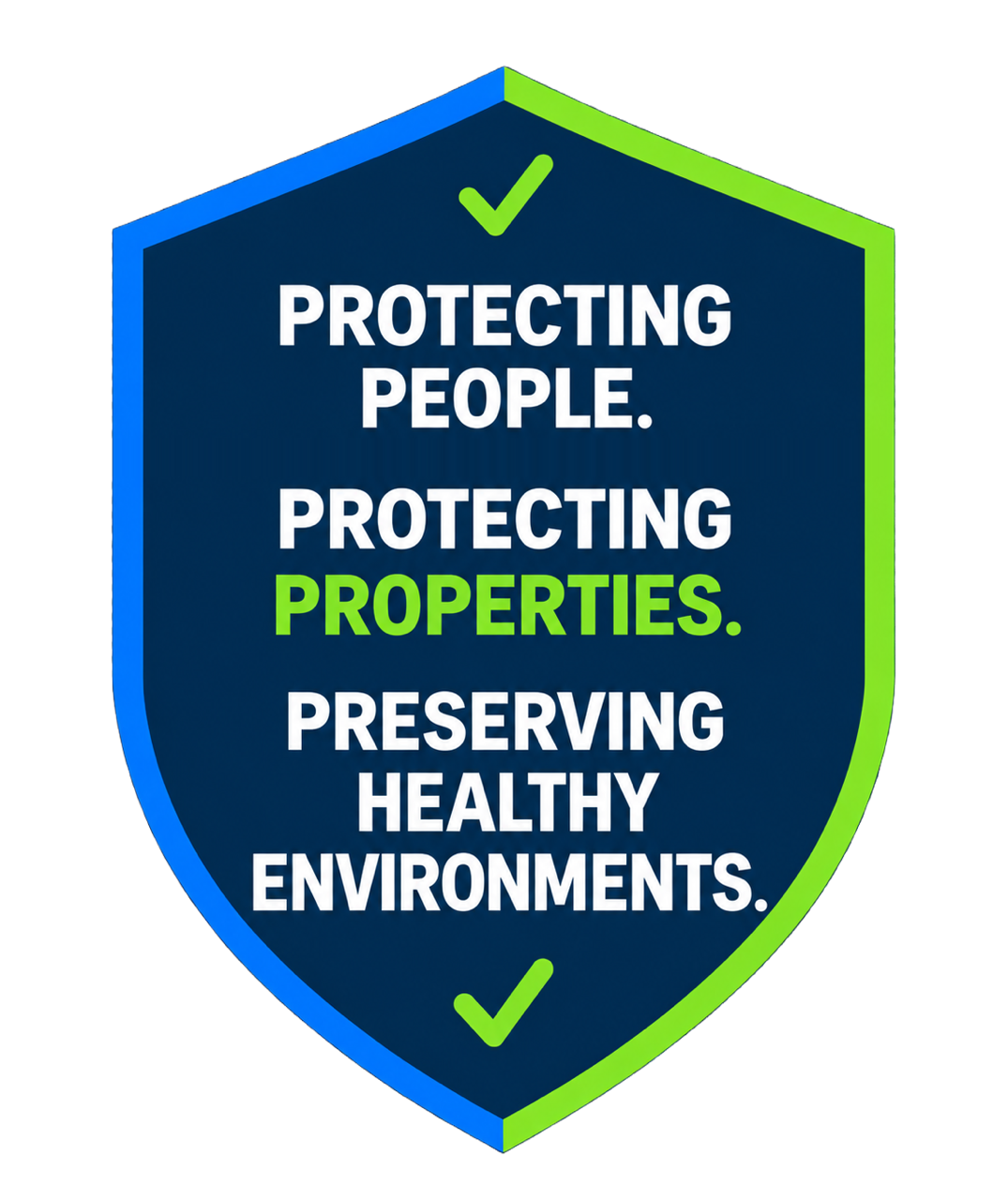 TESTS Environmental shield reading “Protecting People. Protecting Properties. Preserving Healthy Environments.”