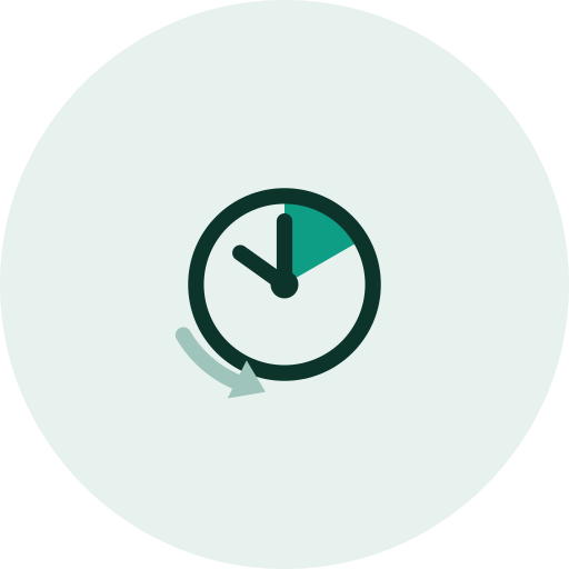 Horloge avec flèche indiquant un compte à rebours