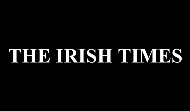 Black background with white text that reads "The Irish Times"
