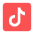 Icon of a musical note on a pink background.