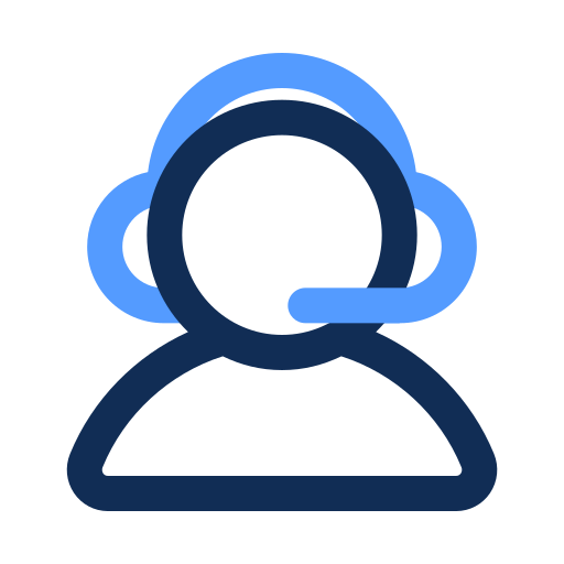 Icon of a person wearing a headset, symbolizing customer support or call center.
