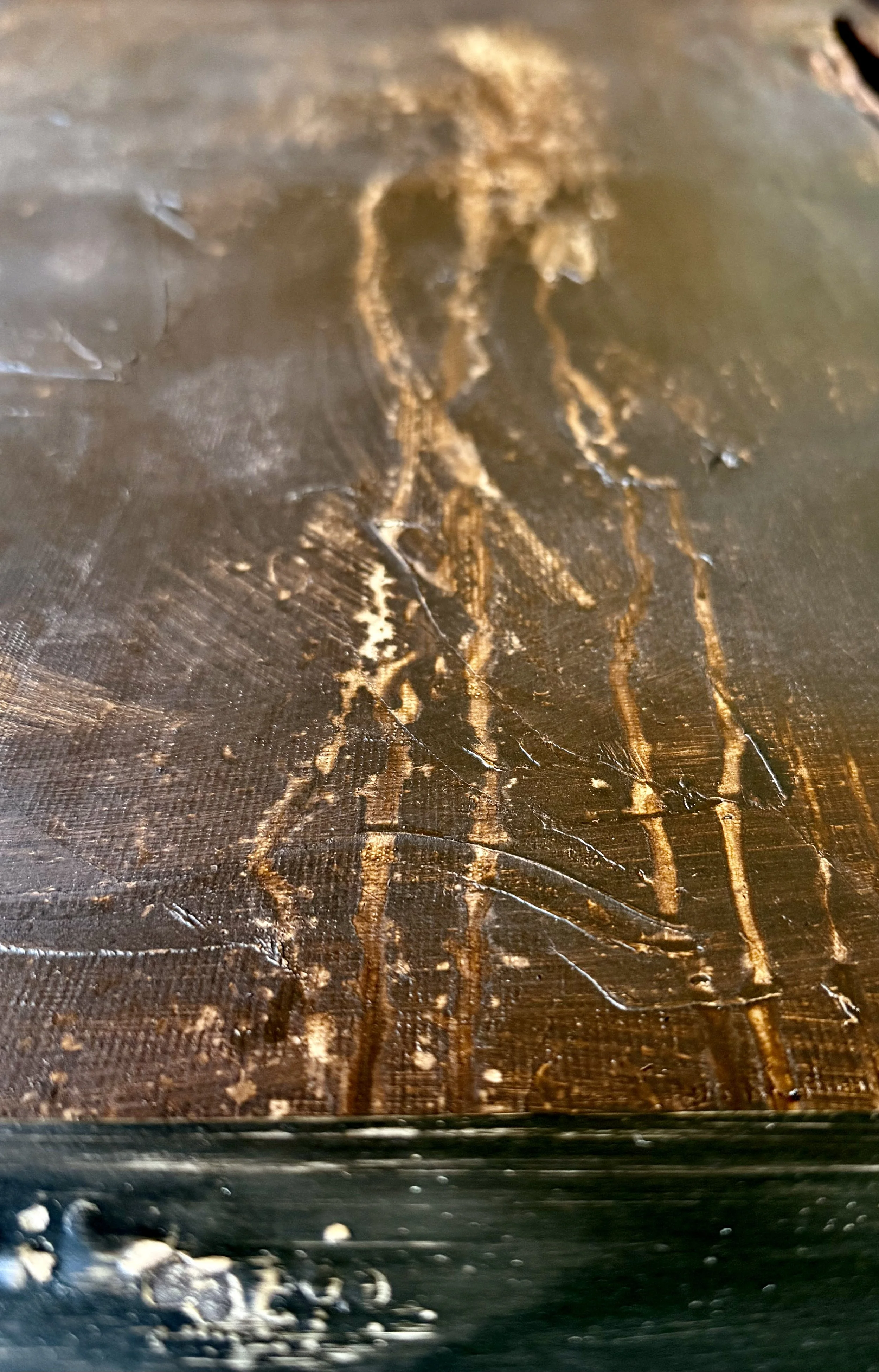 Surface detail from Vestiges by Michelle Gow, revealing erosion, fracture and persistence.