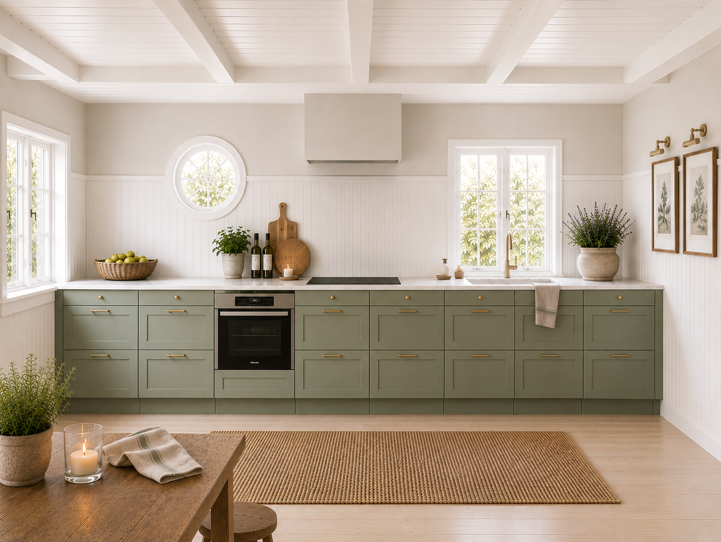 Sommerhus køkkendesign - Produktionspris ex hårde hvidevarer og bordplade ca. 45.000 dkk inkl moms