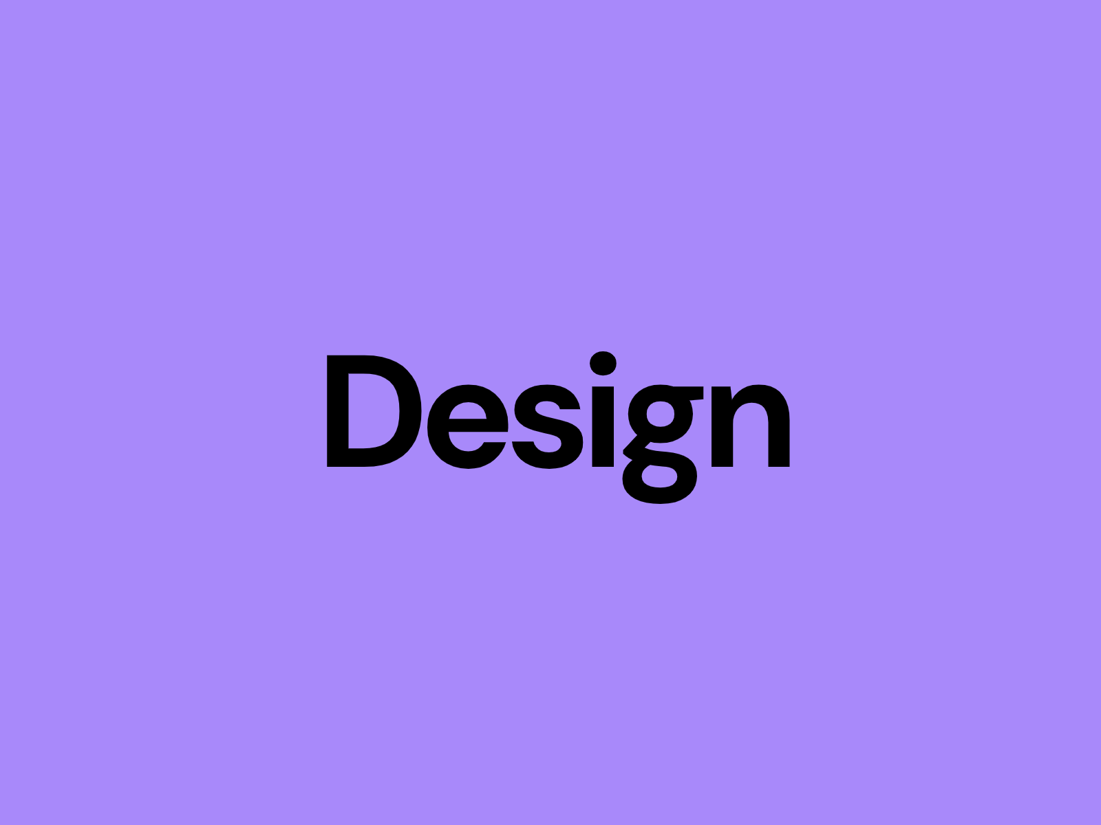 Animated design text with a negative mask effect on a purple background
