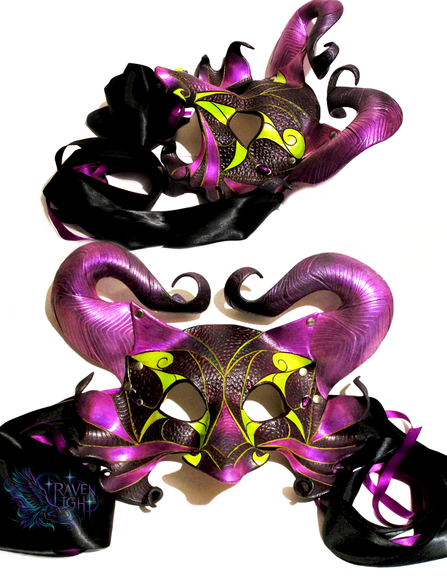 Maleficent leather mask