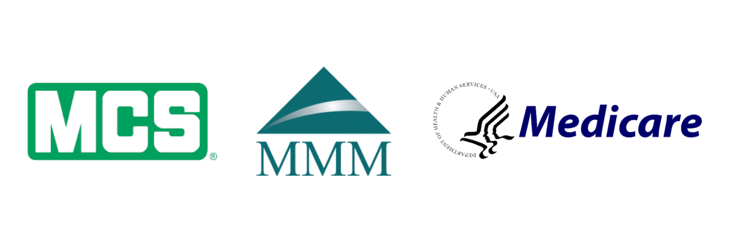 Logos of MCS, MMM, and Medicare.