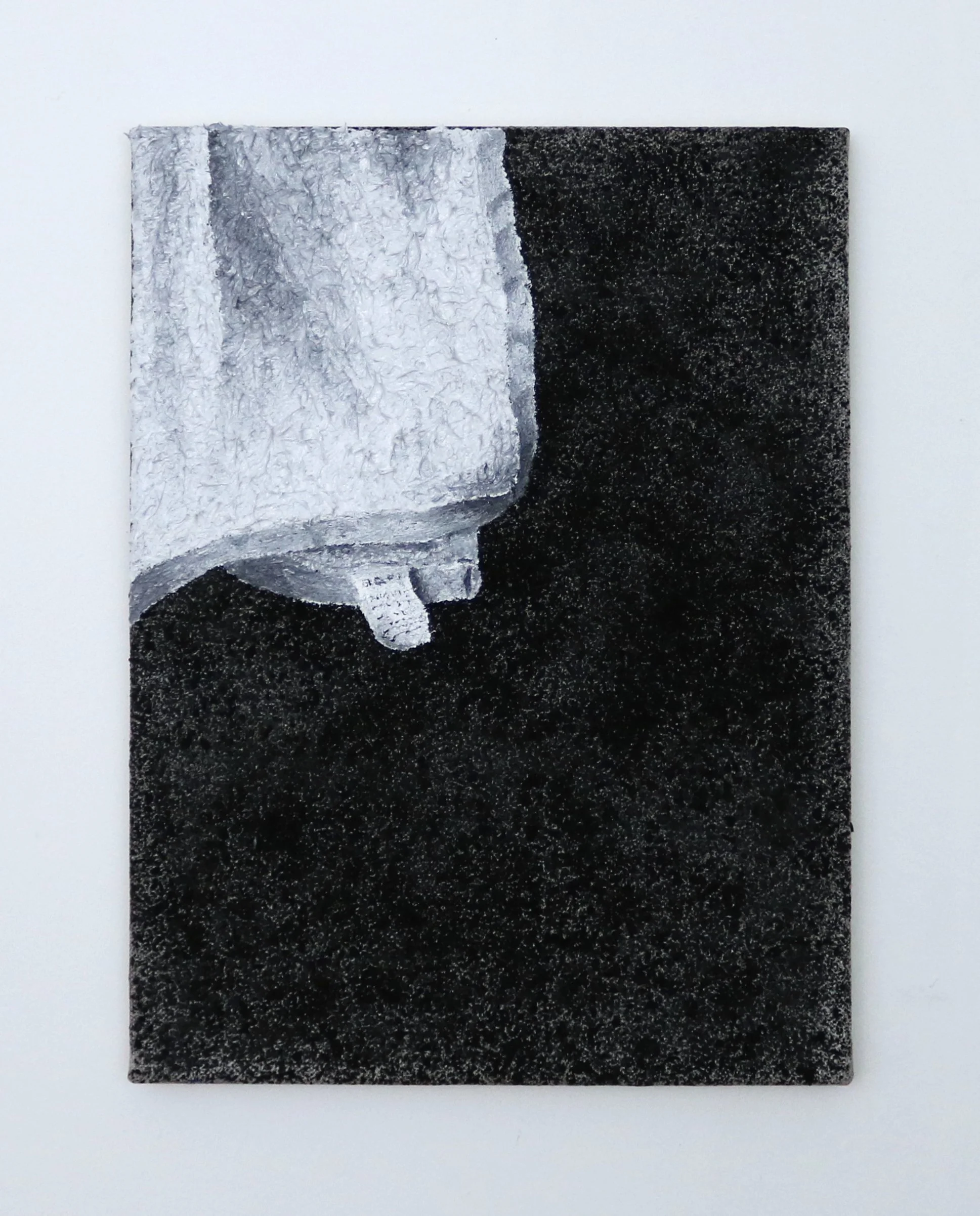Variazione 9, 2025, charcoal, acrylic and oil on canvas - 40 x 30 x 2cm