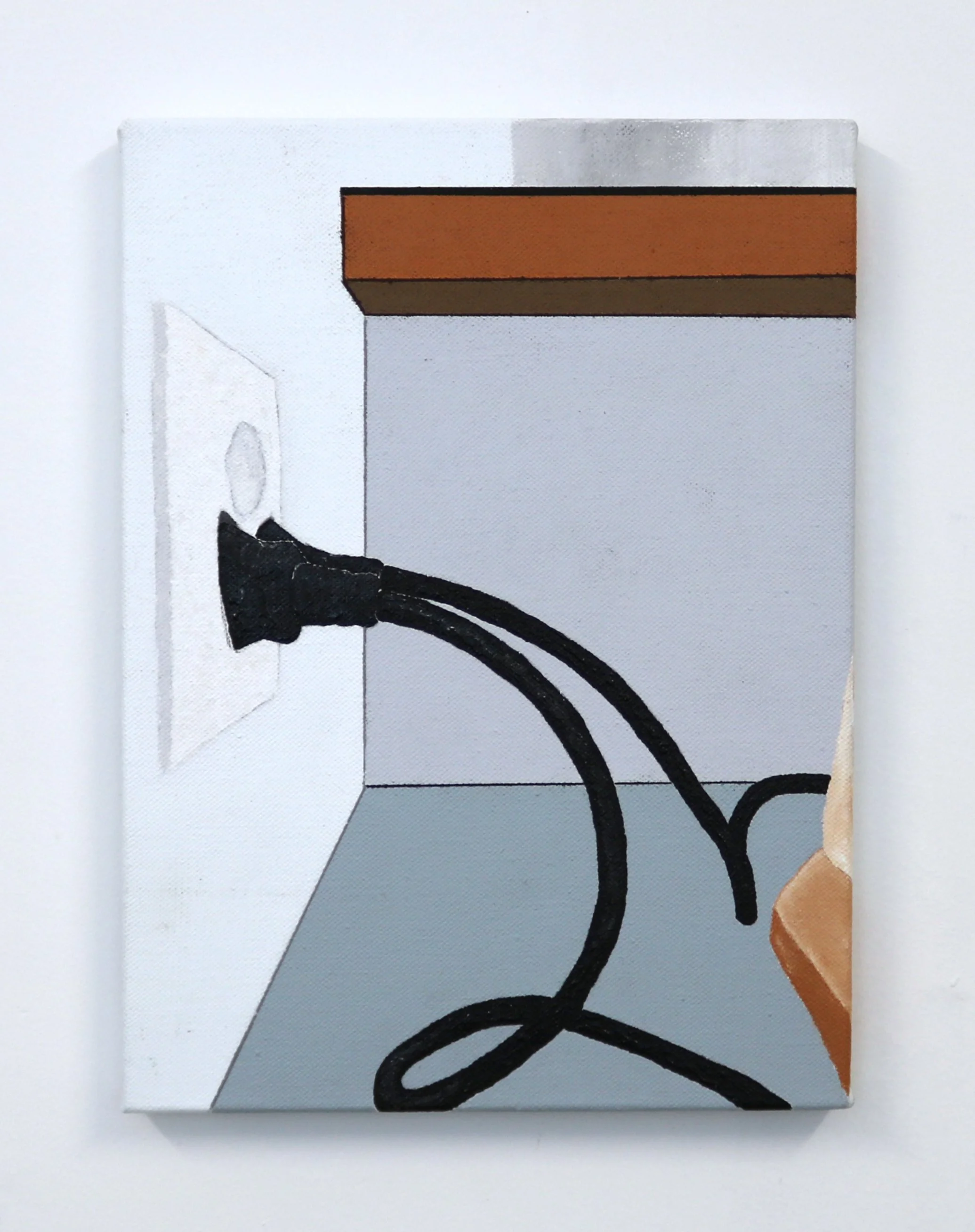 Hidden Wires 6, 2025, acrylic and oil on canvas - 40 x 30 x 2cm