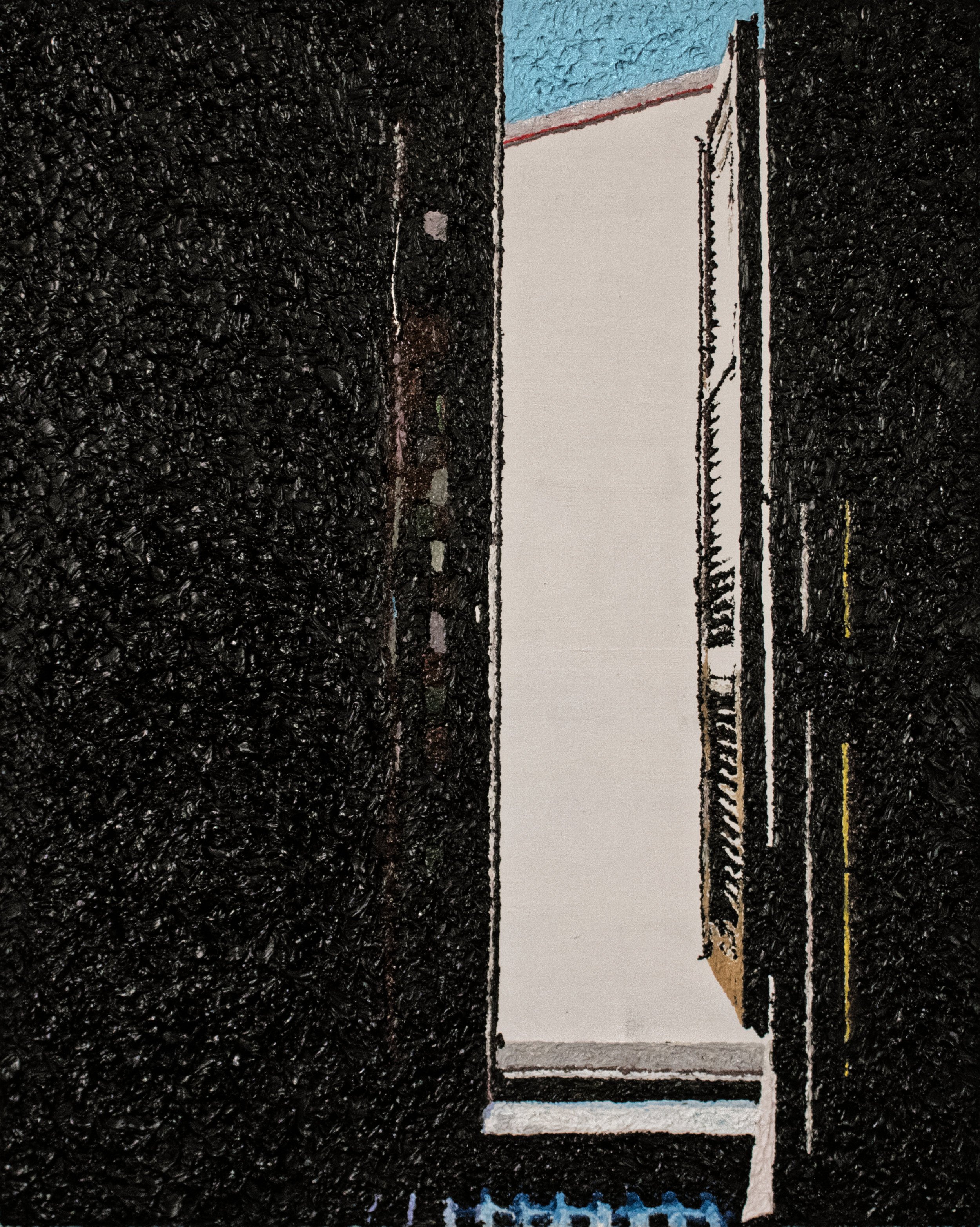 Blick aus dem Fenster (View out of the window), 2019, acrylic and oil on cotton - 50 x 40 x 2cm
