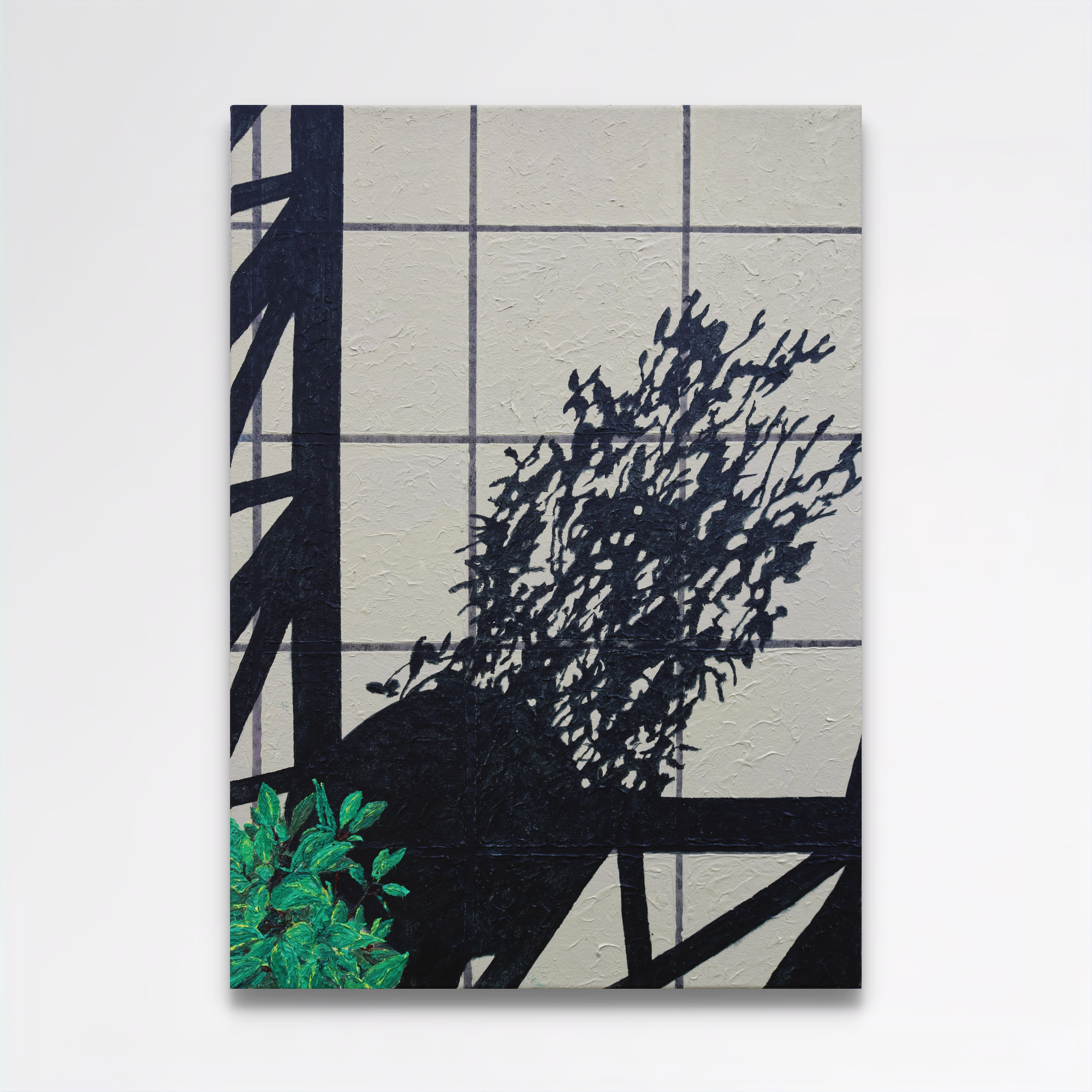 Ombra e Terrazza (Shadow and Terrace), 2024, acrylic and oil on cotton - 70 x 50 x 4.5cm
