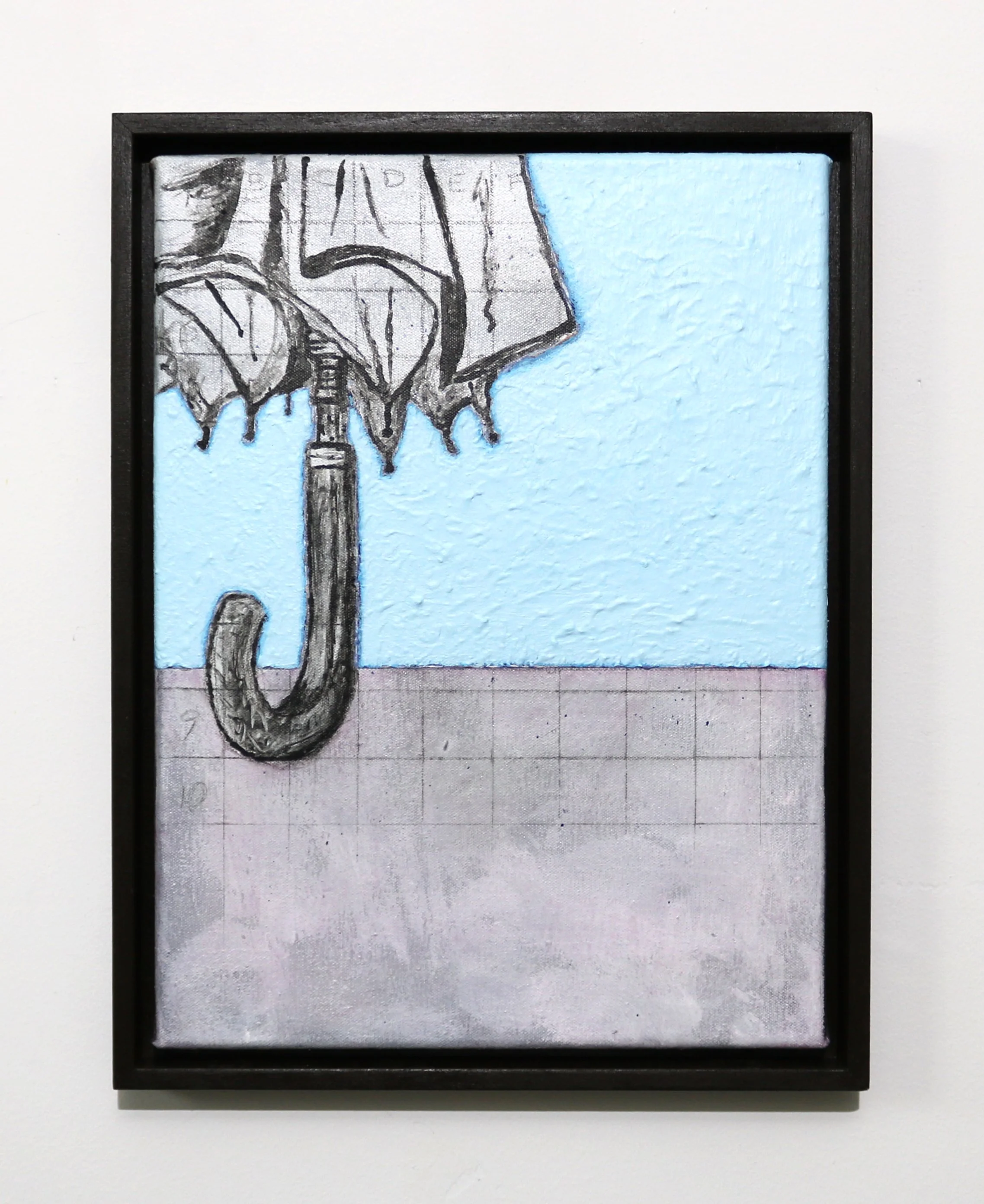 Notes on an Umbrella 2, 2026, acrylic, pigments, ink, graphite pencil and colored pencil on cotton fabric - 40 x 30 x 2cm