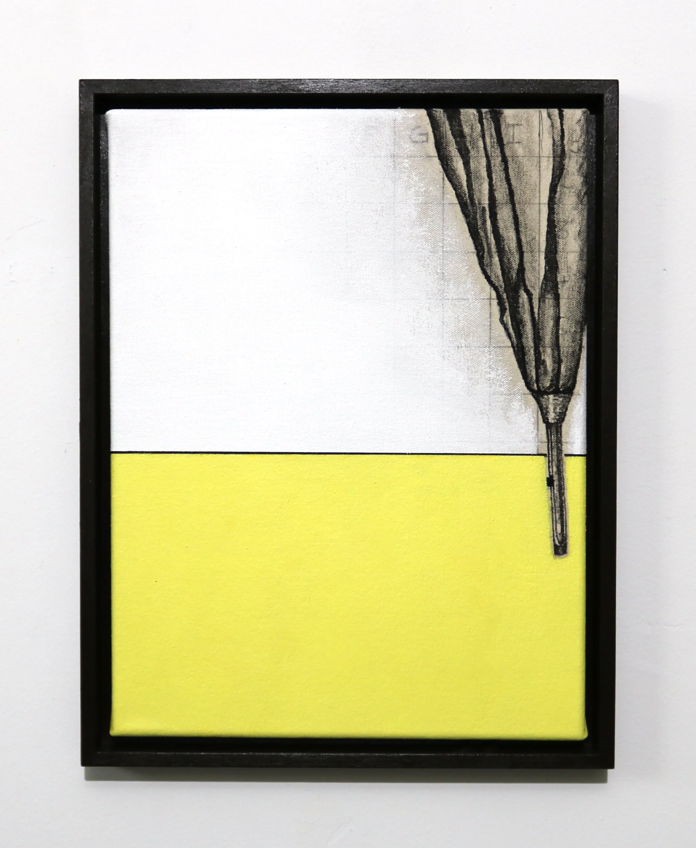 Notes on an Umbrella 3, 2026, acrylic, pigments, ink, graphite pencil and colored pencil on cotton fabric - 40 x 30 x 2cm