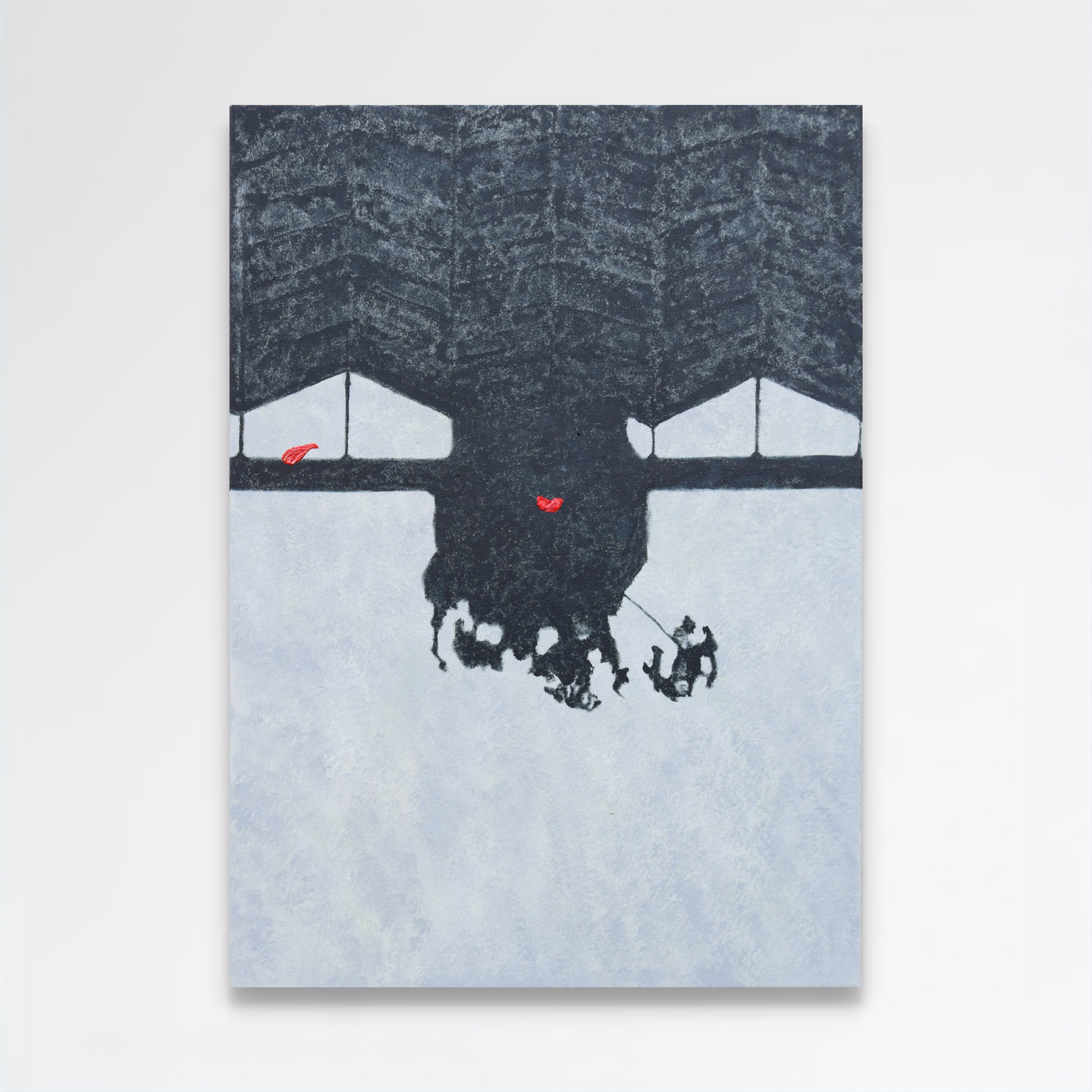 Ombra e Petali (Shadow and Petals), 2024, acrylic and oil on cotton - 70 x 50 x 4.5cm