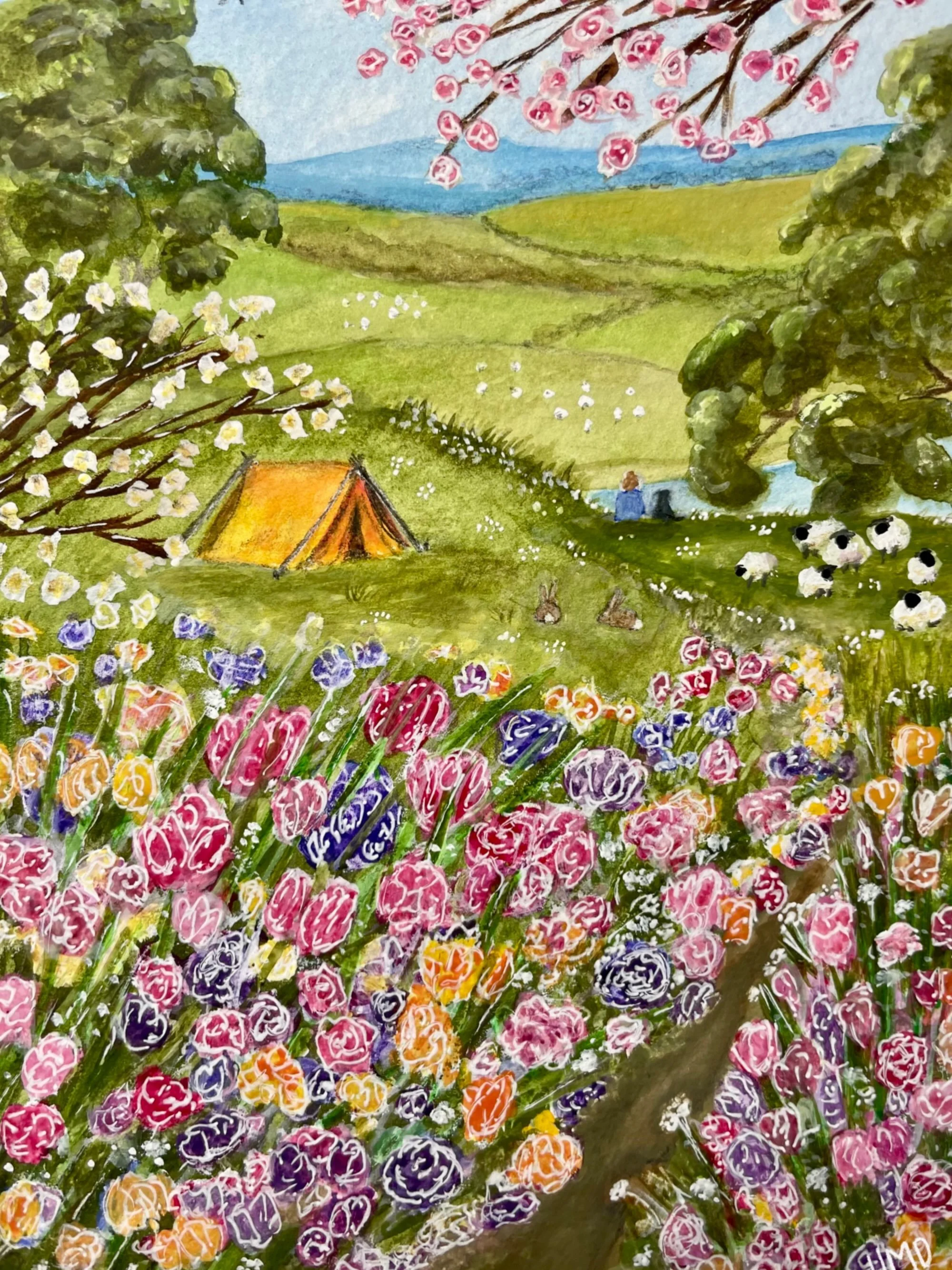 Another one of my watercolour and gouache paintings from spring. 🏕️🌸

&lsquo;The Narrow Path&rsquo; leads to life and few find it. Matt. 7:13-14

#watercolourlandscape #campinglife #narrowpath #biblicalart #originalartprints