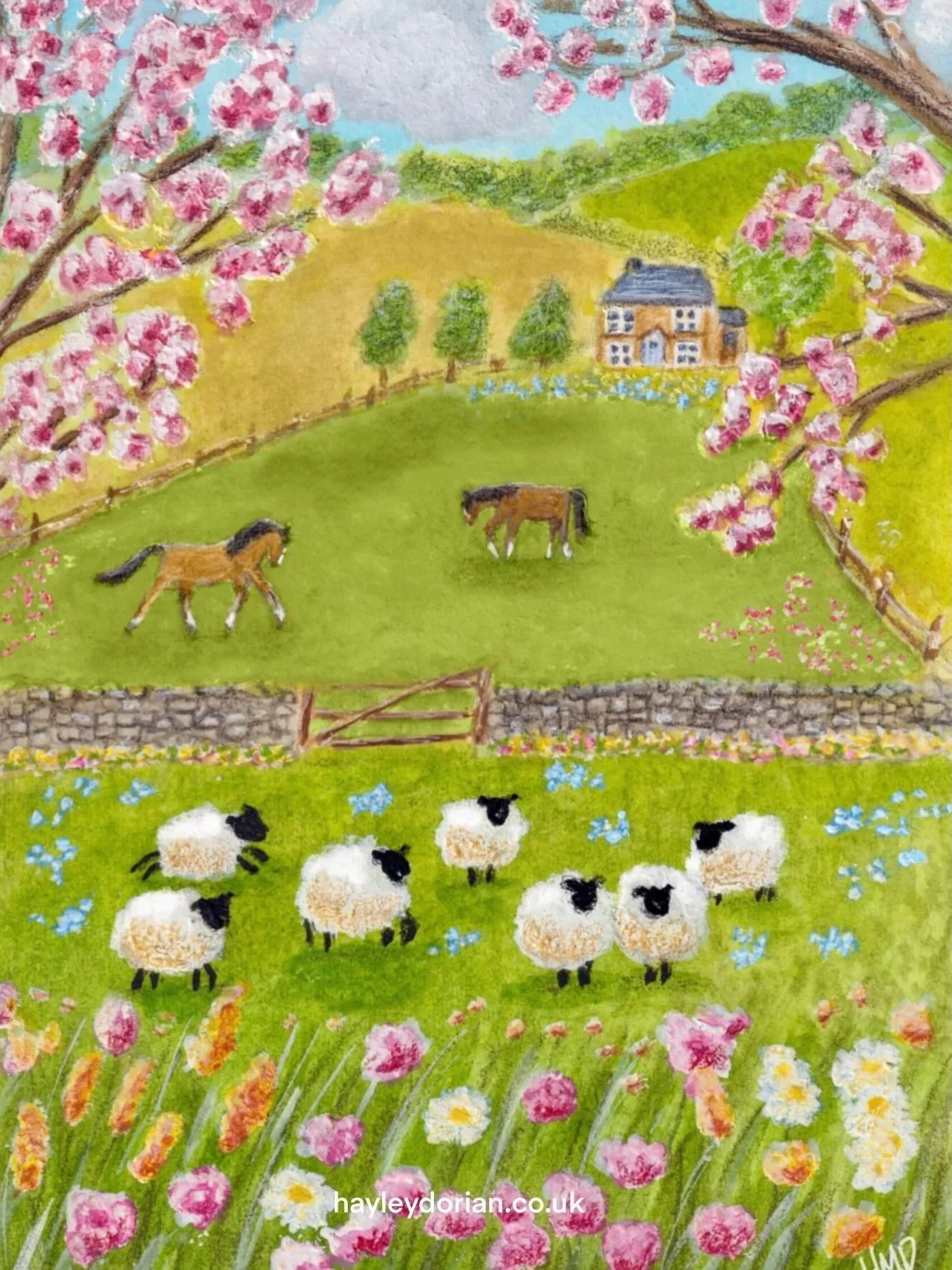 This one is the spring version of the same setting I painted in the winter. 🌸❄️

The spring painting is called &lsquo;Honour &amp; Majesty&rsquo; and is based on Psalm 96:6 &ldquo;Honour and majesty are before Him, strength and beauty are in His san