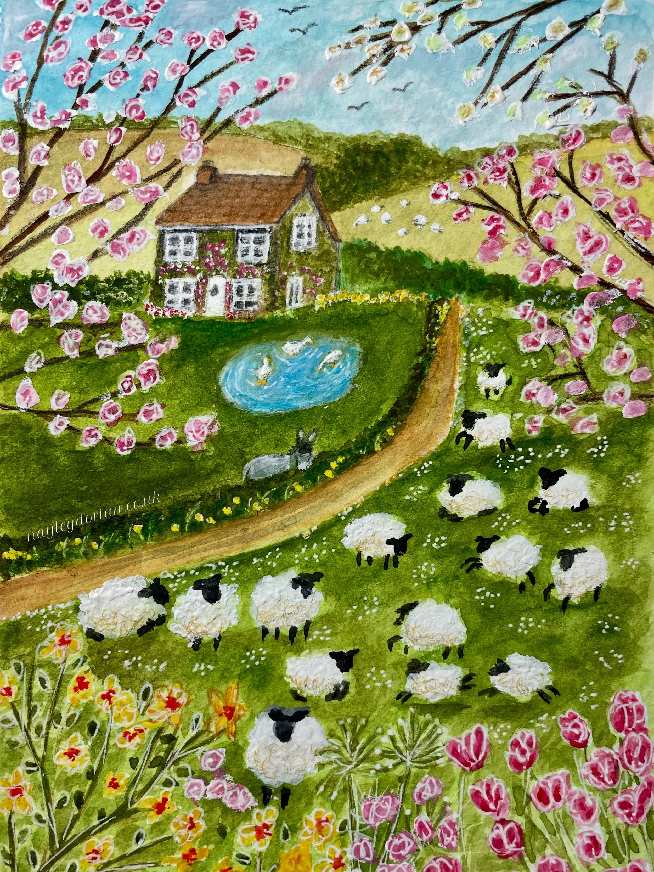 This was one of two original paintings from back in May, which went missing in the post after selling them on an online marketplace using InPost 🫤 lesson learnt. 

Part of the Ecclesiastes 3:11 series 🌸🐑

Prints including limited editions, availab