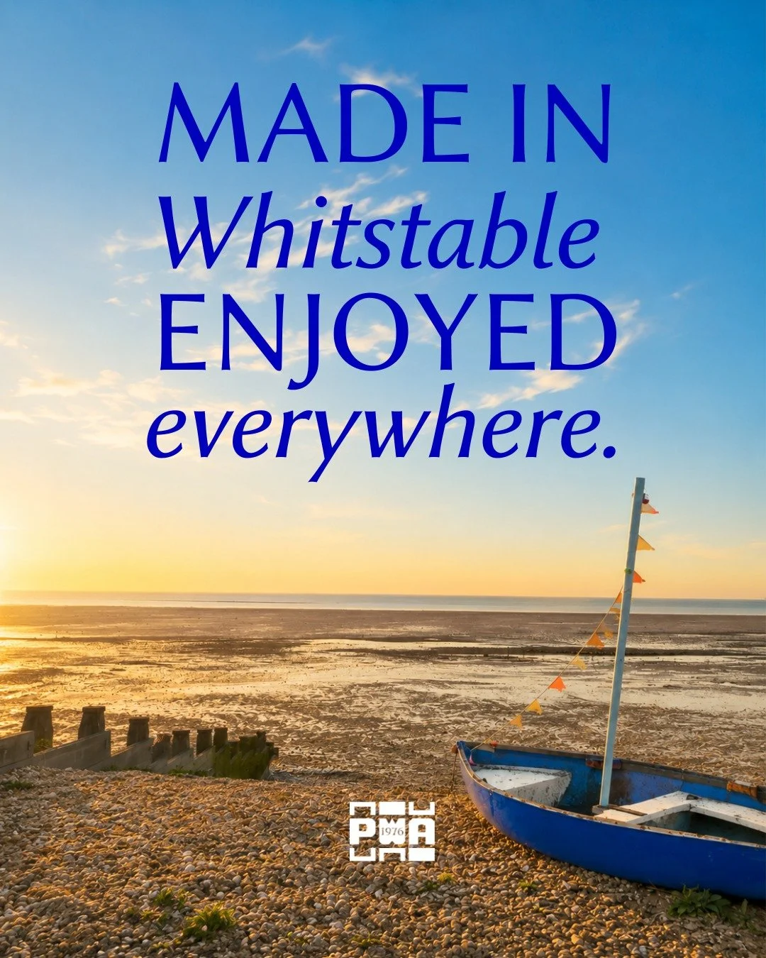 Made in Whitstable. Enjoyed everywhere.

Which sounds beautifully neat, but really means this:

Our puzzles are made by the sea, with big skies overhead, the kettle on heroic duty, and someone quietly moving one word three squares to the left because