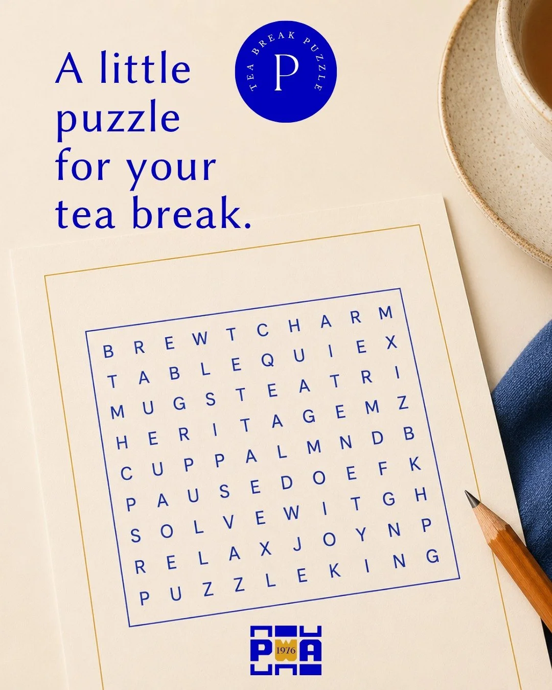A tiny puzzle for your tea break. Find the hidden word before the kettle clicks.
It&rsquo;s hiding in the grid somewhere&hellip;
Comment FOUND IT when you spot it 👀☕