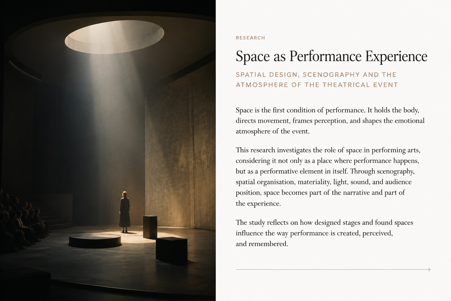 Space as an Integral Aspect of Performance experience