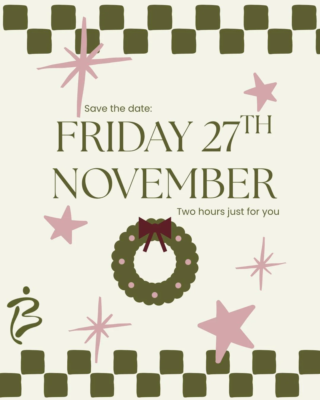 Something lovely is coming&hellip; 🎄

Save the date: Friday 27th November. Before Christmas gets hectic, we're giving you two hours just for you.

Full details (and booking) coming soon, so turn on post notifications 🔔

#BevyCollective #PenzanceEve