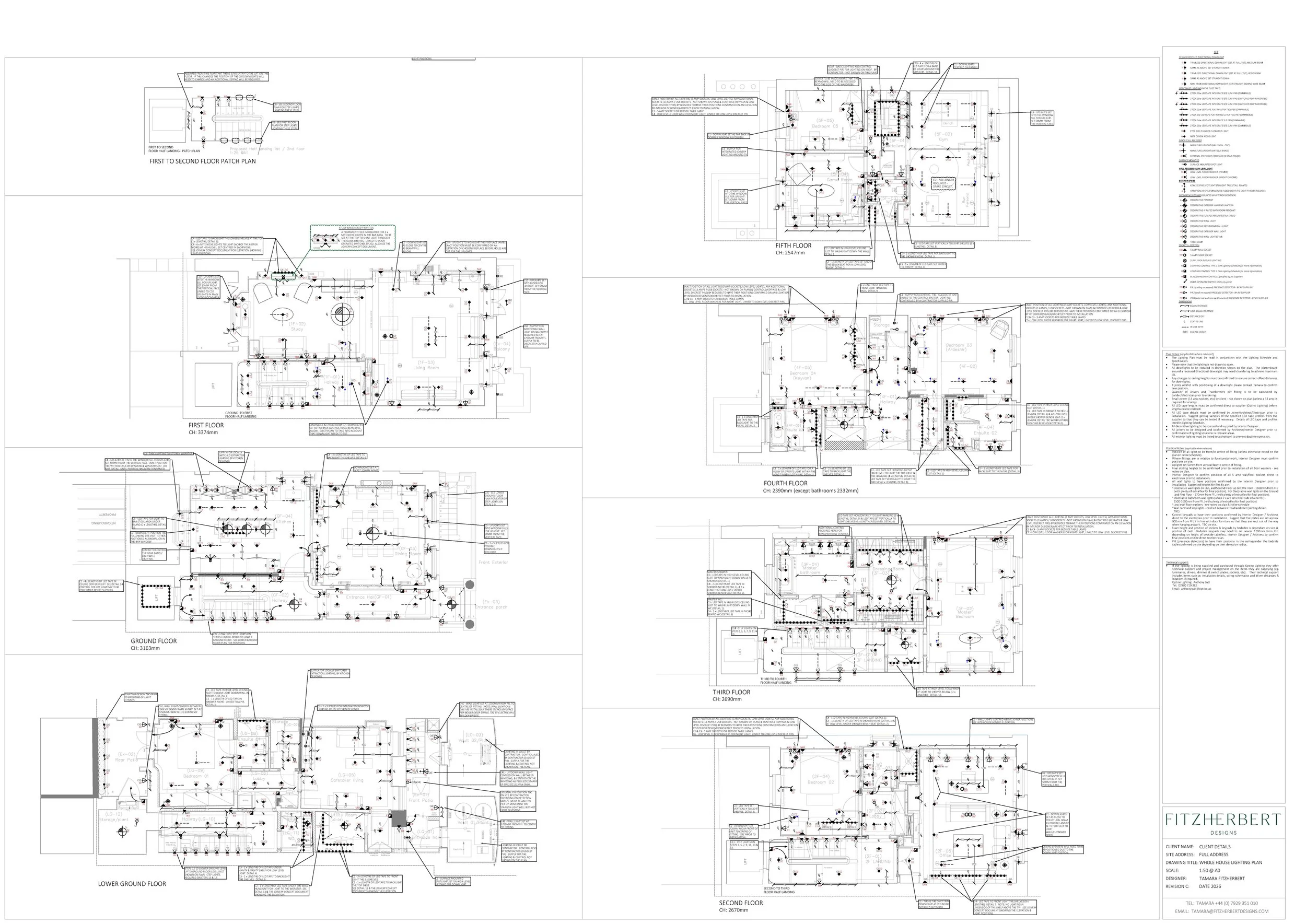 Lighting design plans