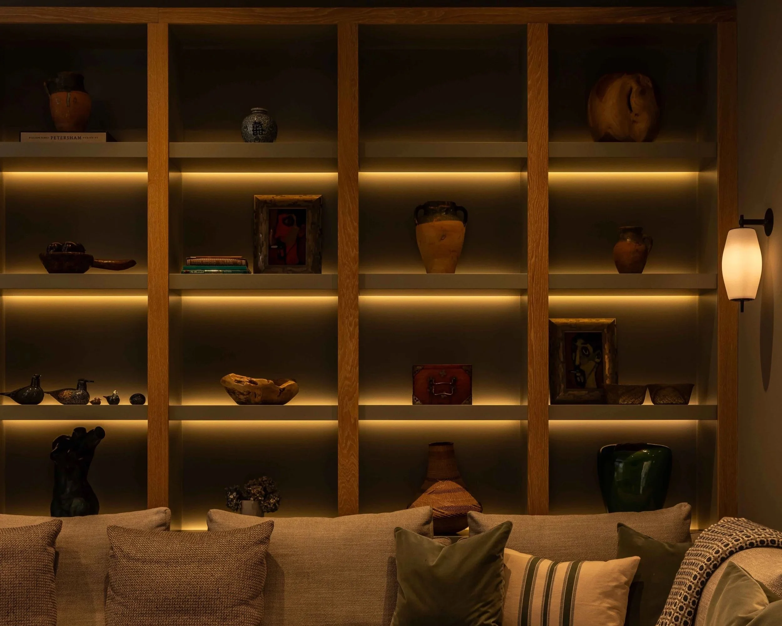 Luxury bespoke shelf lighting