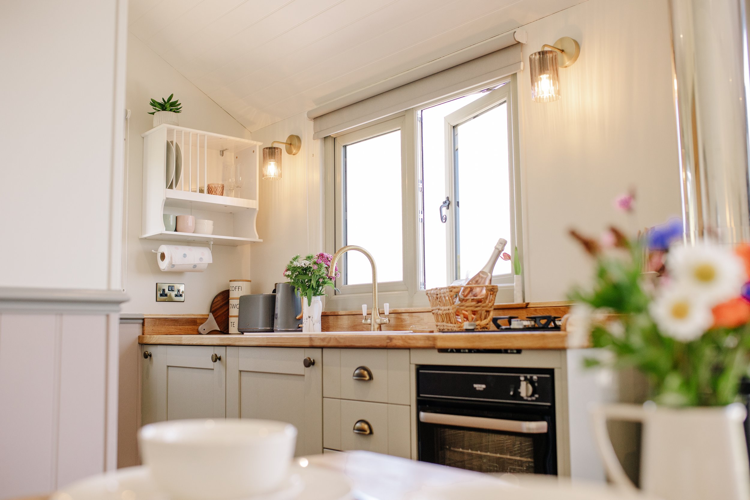 The kitchen area
