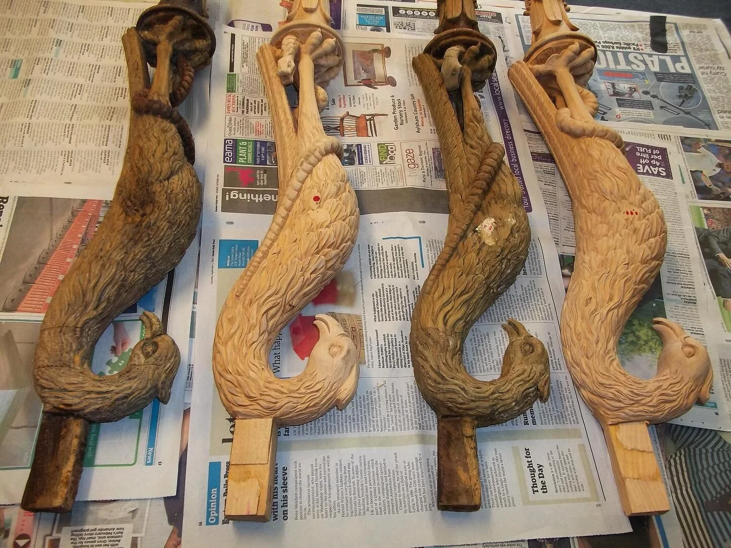 Sometimes restoration requires more than a small repair.
This project involved replicating substantial sections of missing carving, where years of damage and loss had left the piece incomplete. Using the surviving original sections as a reference, ea