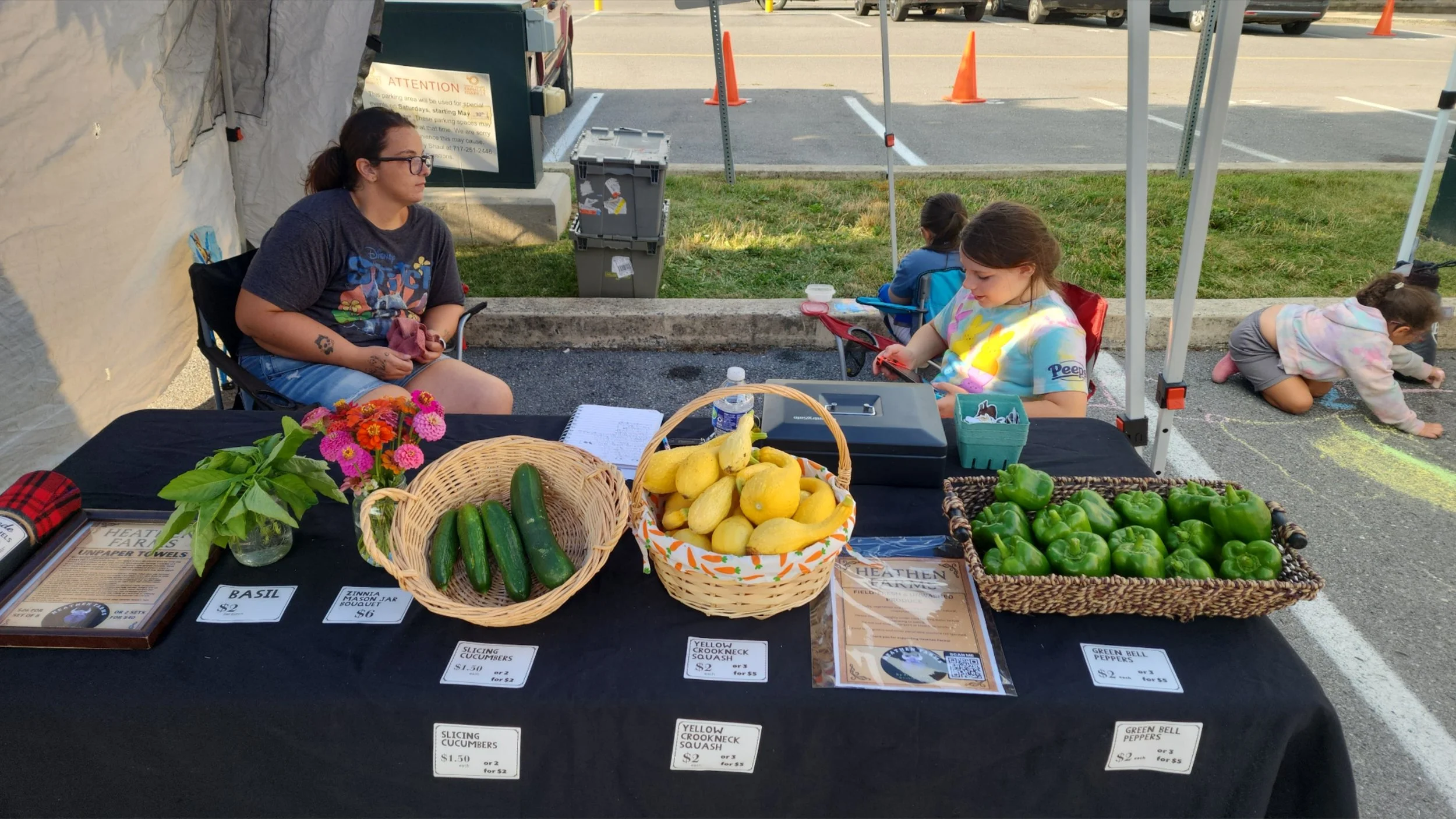 Heathen Farms Stand at North Square Farmers Market in Chambersburg, Pa.