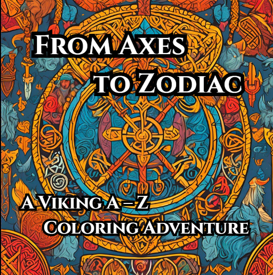 From Axes to Zodiac Viking A–Z coloring book cover