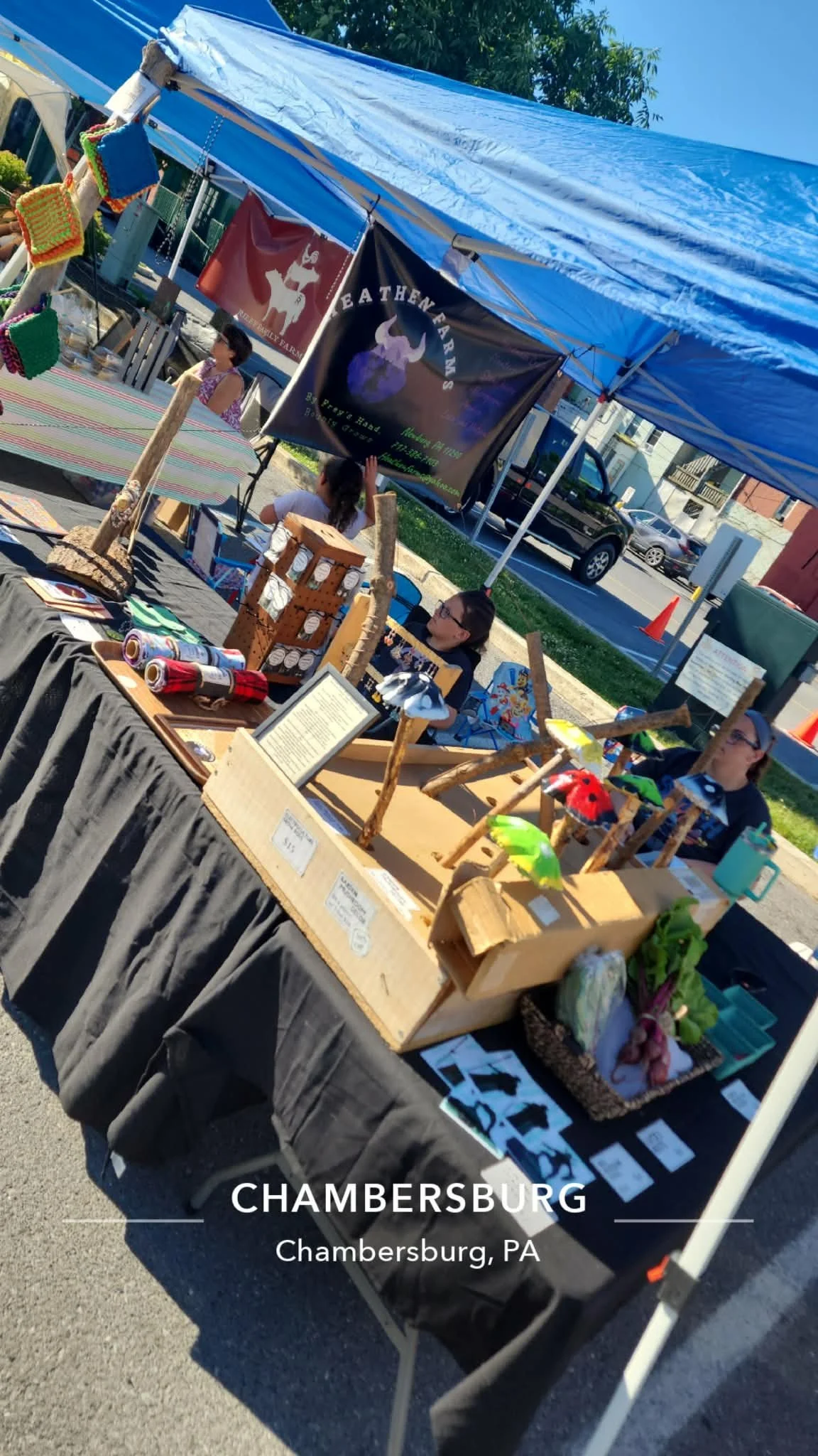 Heathen Farms booth at North Square Farmers Market in Chambersburg, Pennsylvania