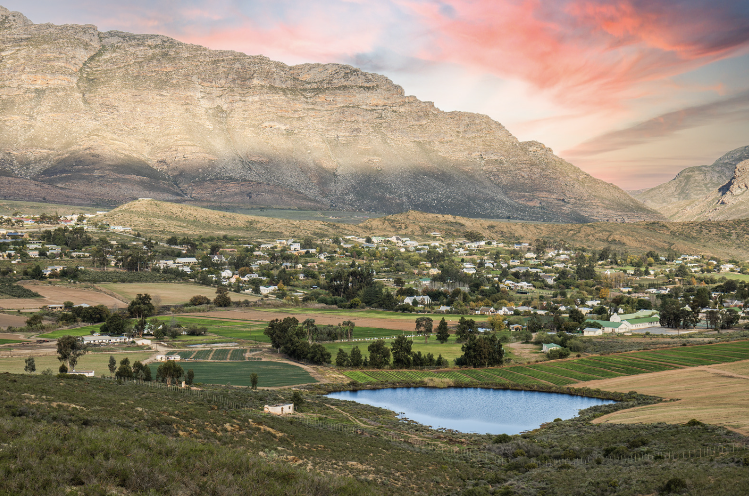 Sunset over barrydale, western cape South Africa