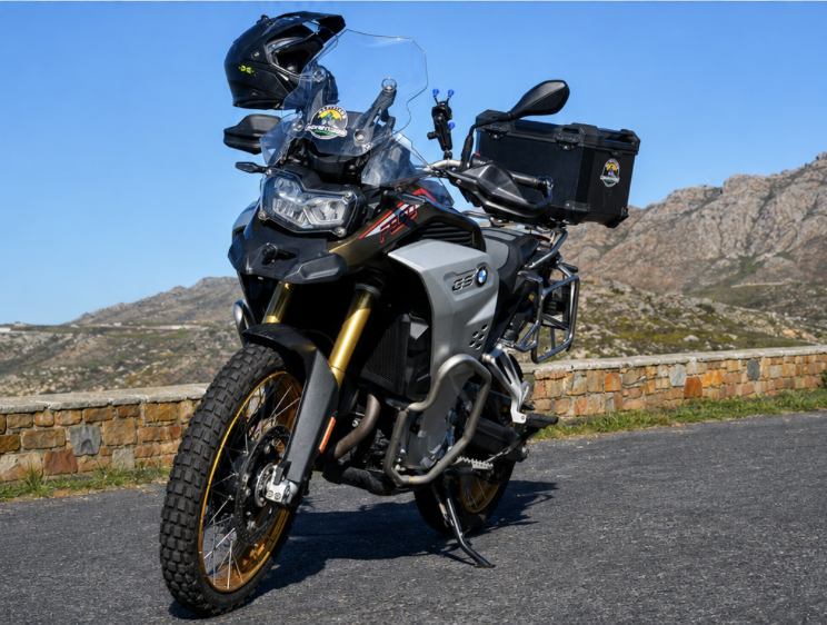 BMW F850GS adventure motorcycle available for rental in Cape Town