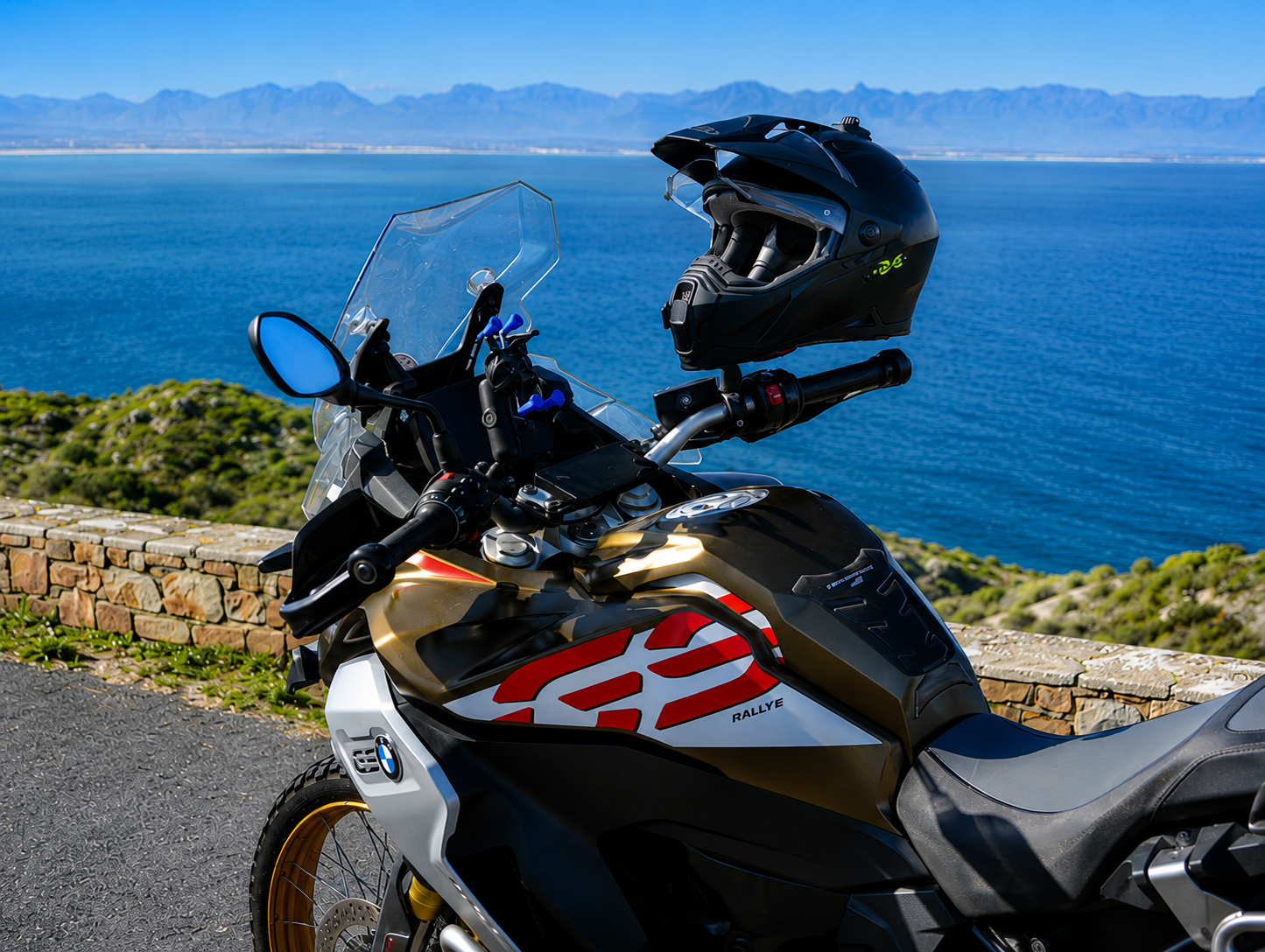 BMW F850GS adventure motorcycle available for rental in Cape Town
