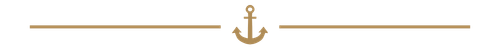 A gold-colored anchor with rope details on a white background.
