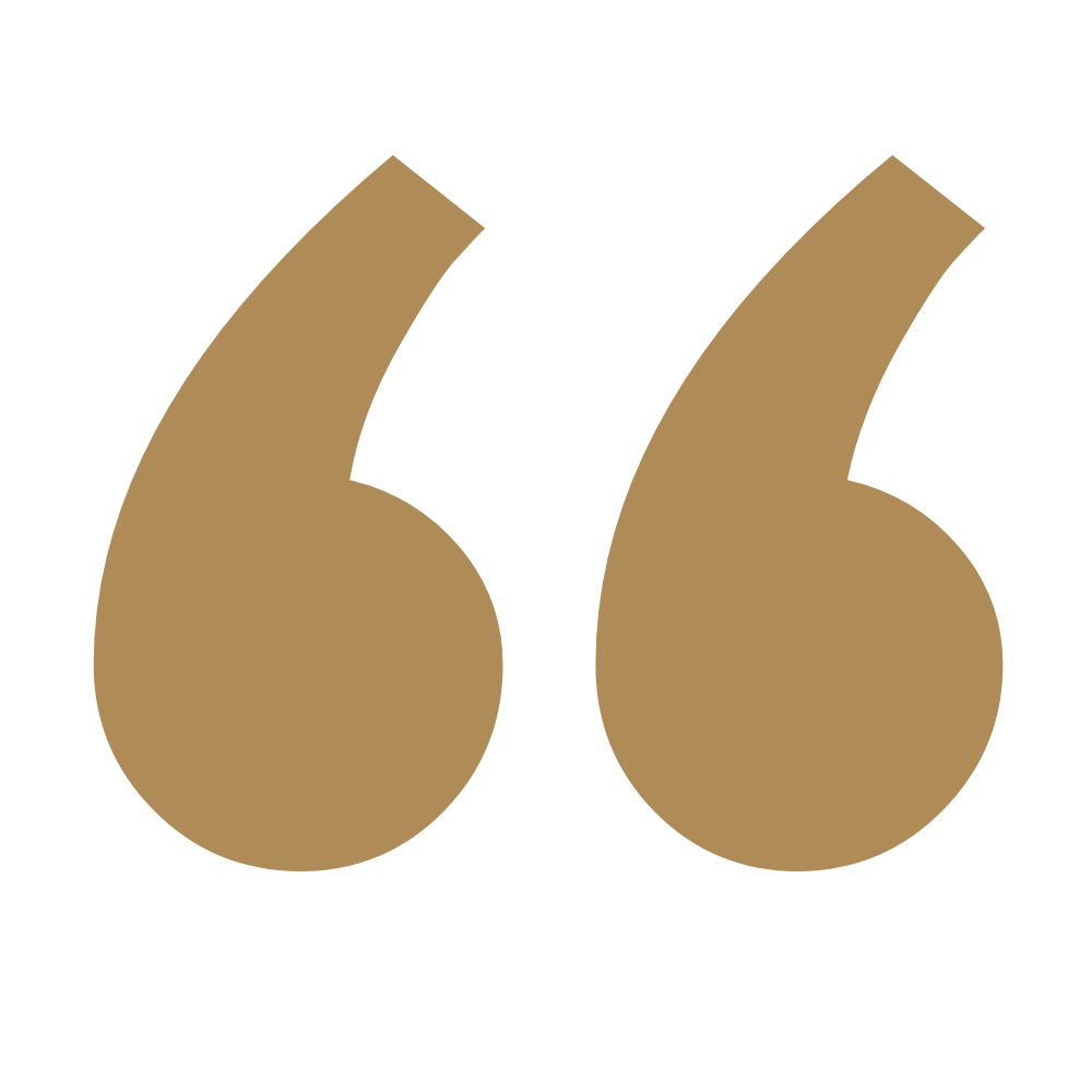 Large gold quotation marks on a black background.