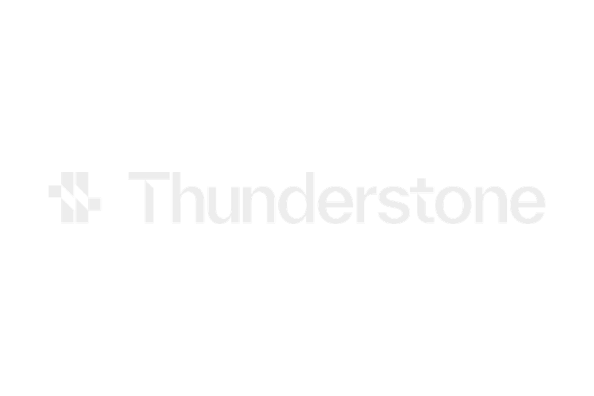 The Thunderstone logo with a black background and white text.