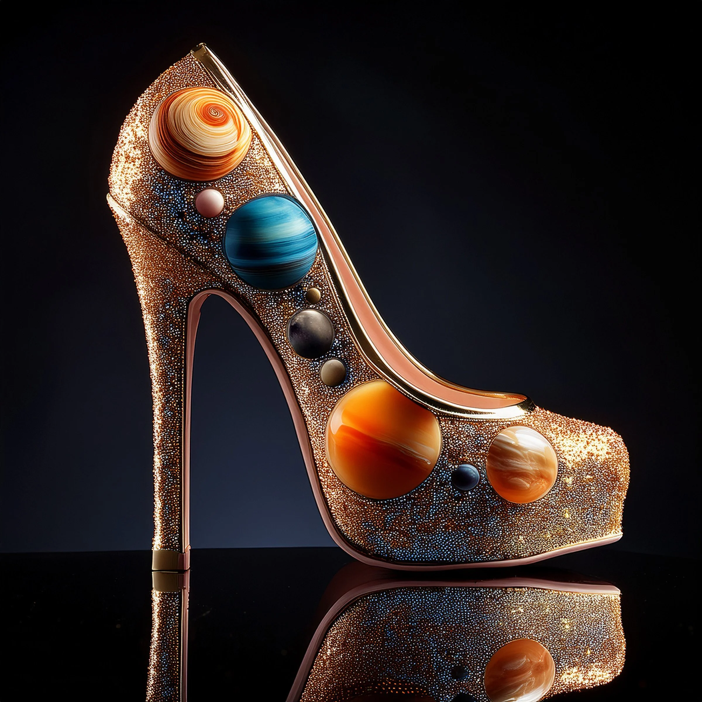 Planetary High Heel Shoe – Cosmic Surreal Fashion Digital Download