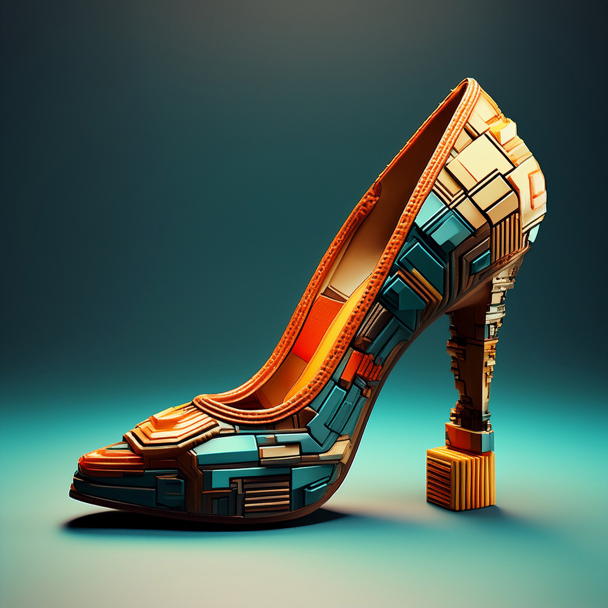 Cyber Stiletto – Futuristic Circuit Fashion Digital Download