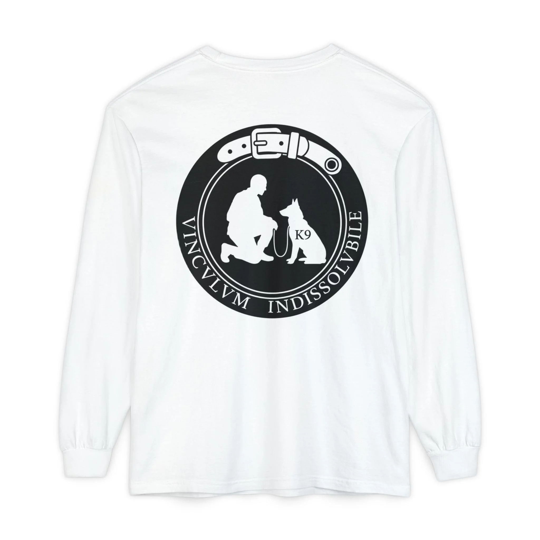 K9 Handler Long Sleeve T-Shirt — 'Vinculum Indissolubile' K9 Badge Design