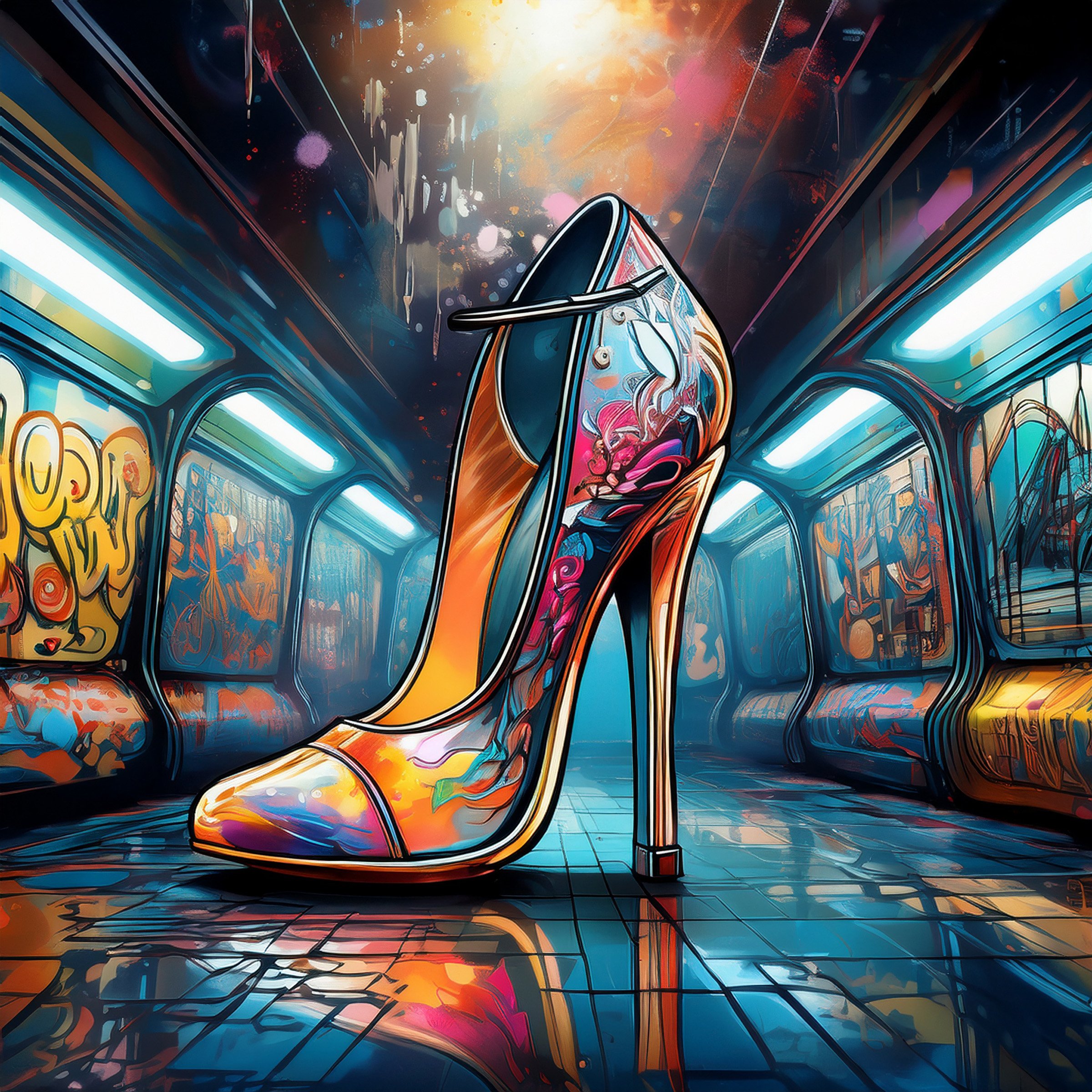 Graffiti Rhythm Luxury Heels