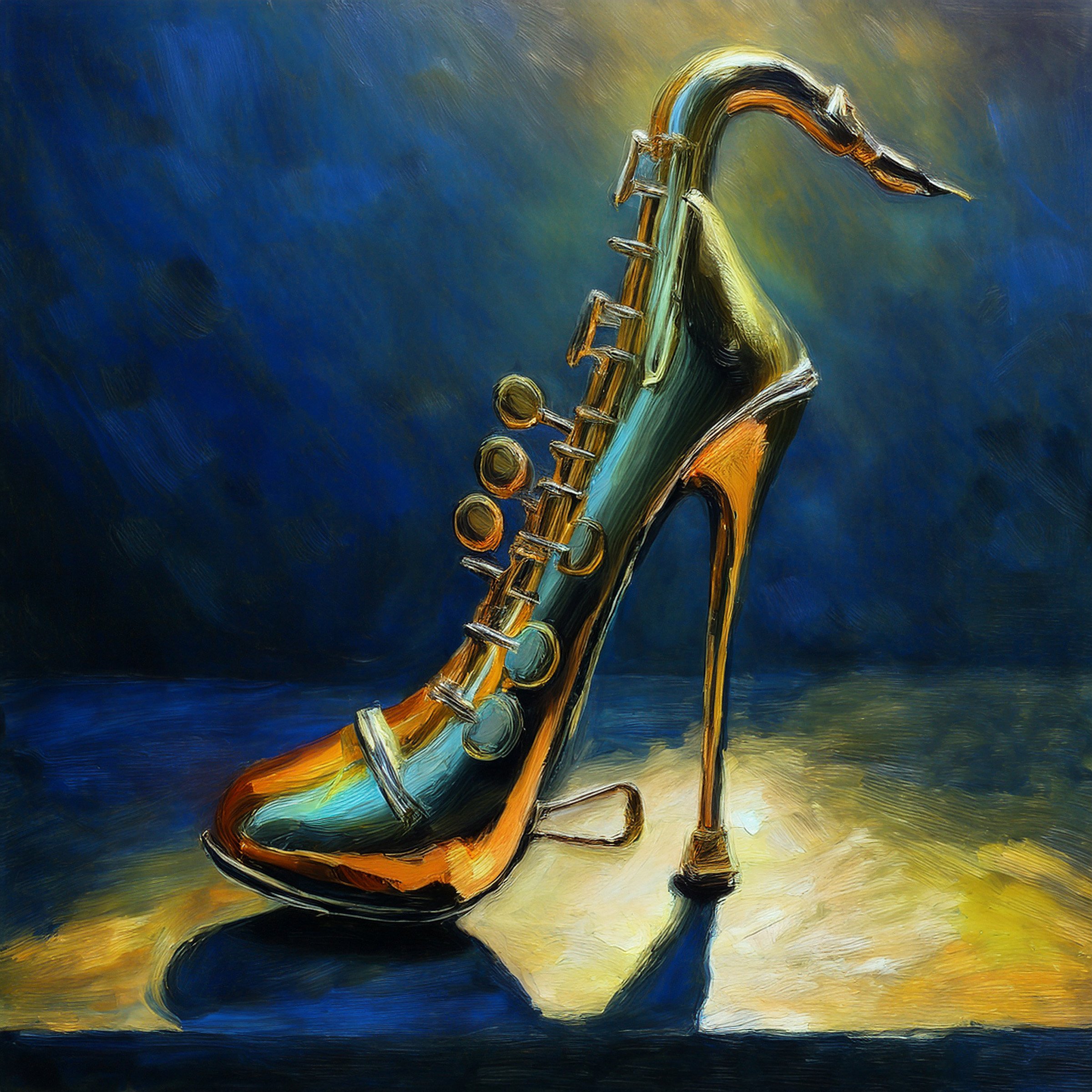 "Blue Note Stiletto" – Fantasy Footwear Fine Art Print
