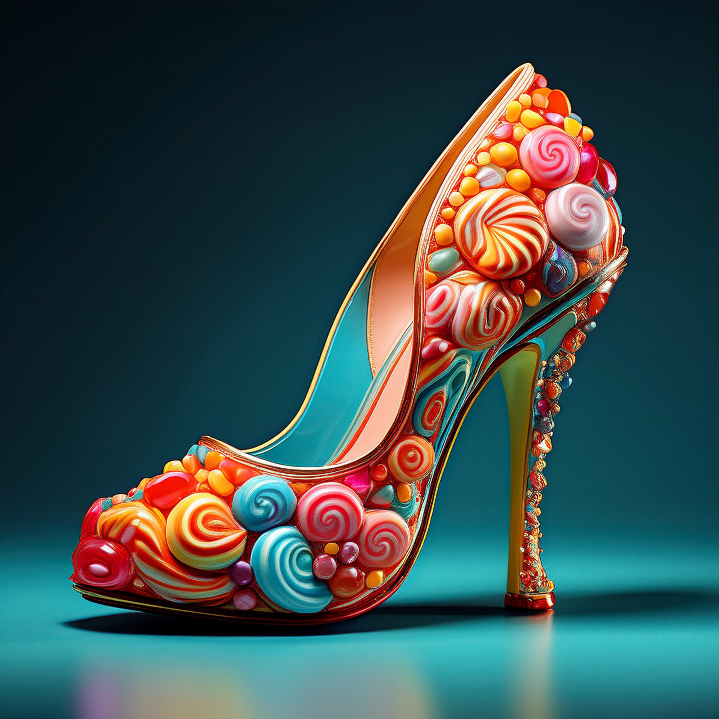Candy High Heel Fashion Art Poster – Abstract Digital Print Download