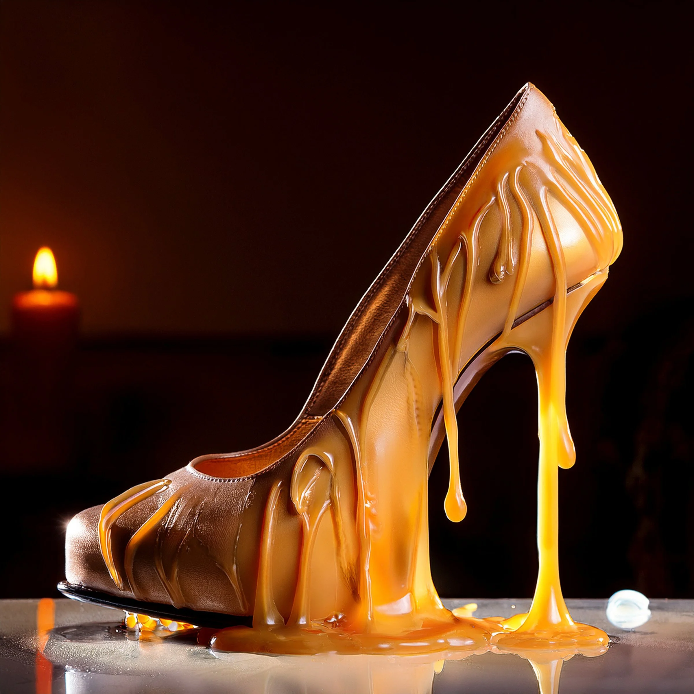 Caramel Drip High Heel Digital Art