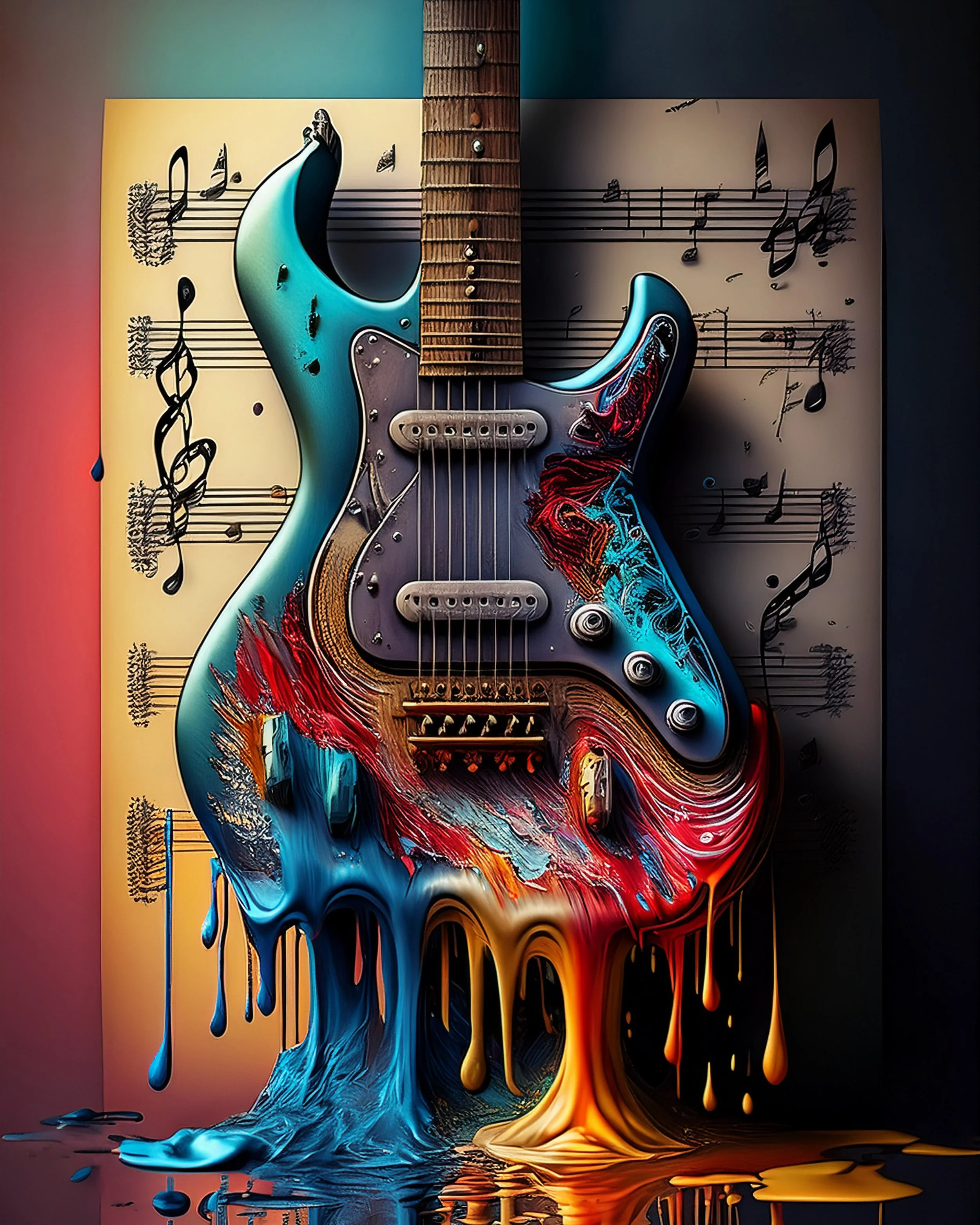 Melting Rhythm" Electric Guitar Fine Art Print