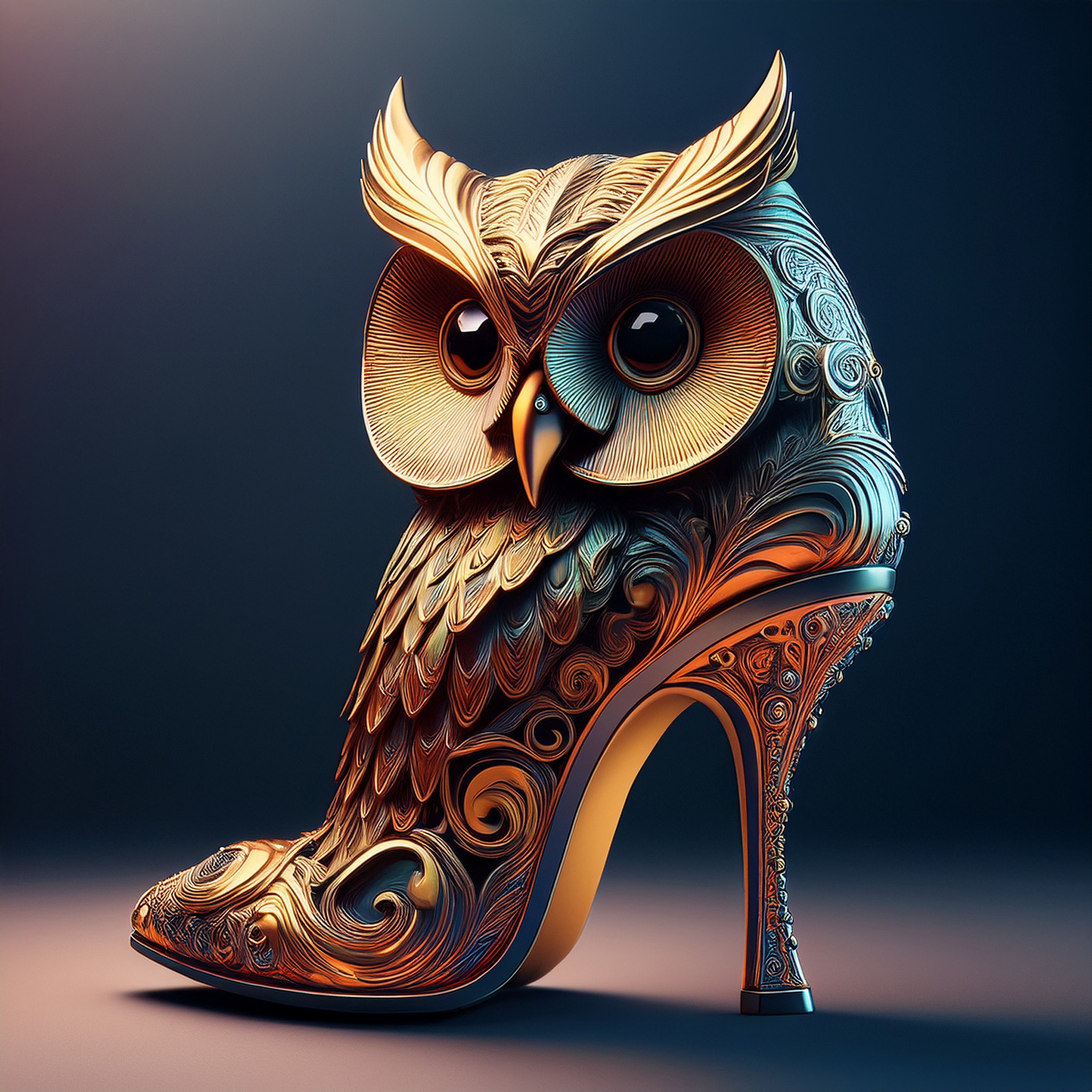 Steampunk Owl High Heel