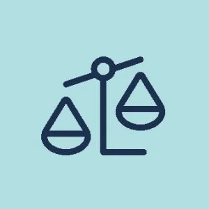 Icon representing compliance with legal standards