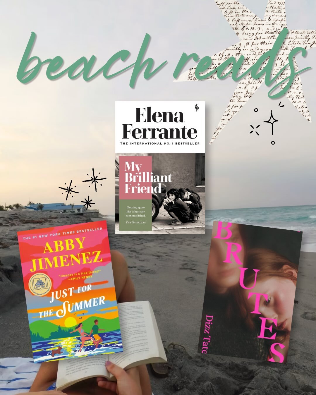 Need some recommendations for beach reads this summer? Here are Trusted Trips&rsquo; top book recs for your days sunbathing on the beach! 📚💫

🍇My Brilliant Friend - Elena Ferrante
🍒Just for Summer - Abby Jimenez
🥥Brutes - Dizz Tate
🍍We were lia